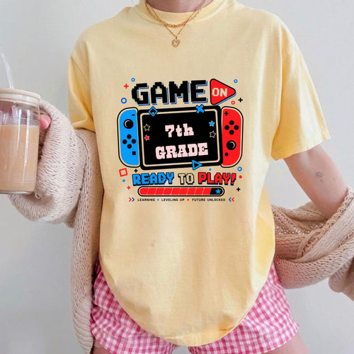 7th Grade Gamer Shirt, Level Up Back to School Tee, Video Game Student Apparel