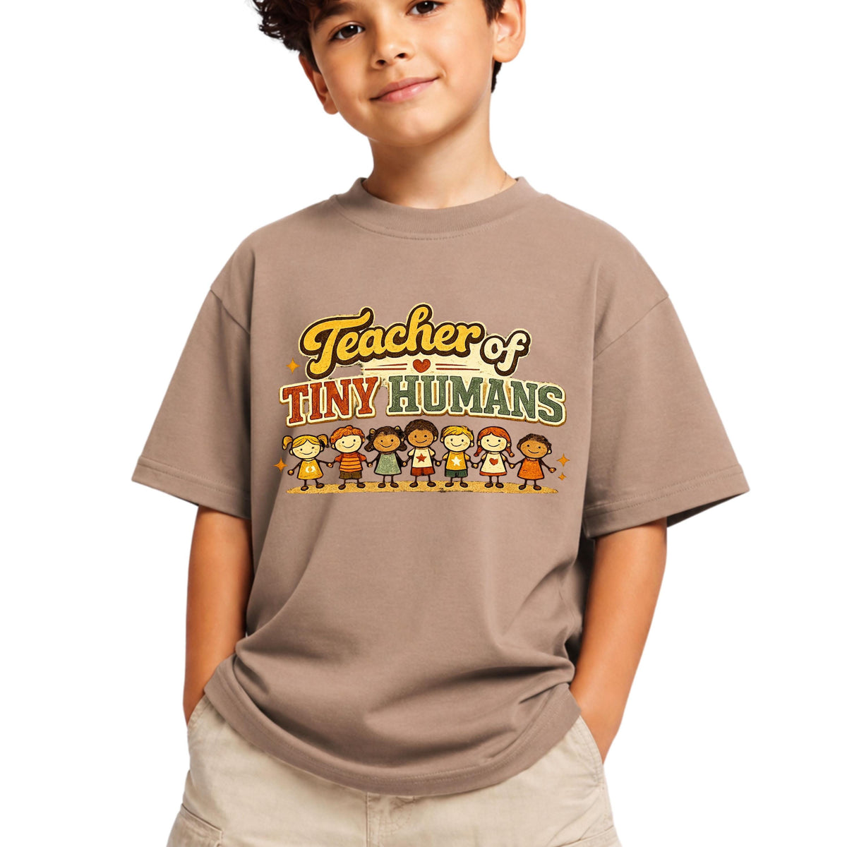 Retro Teacher of Tiny Humans Shirt, Preschool Daycare Educator Tee