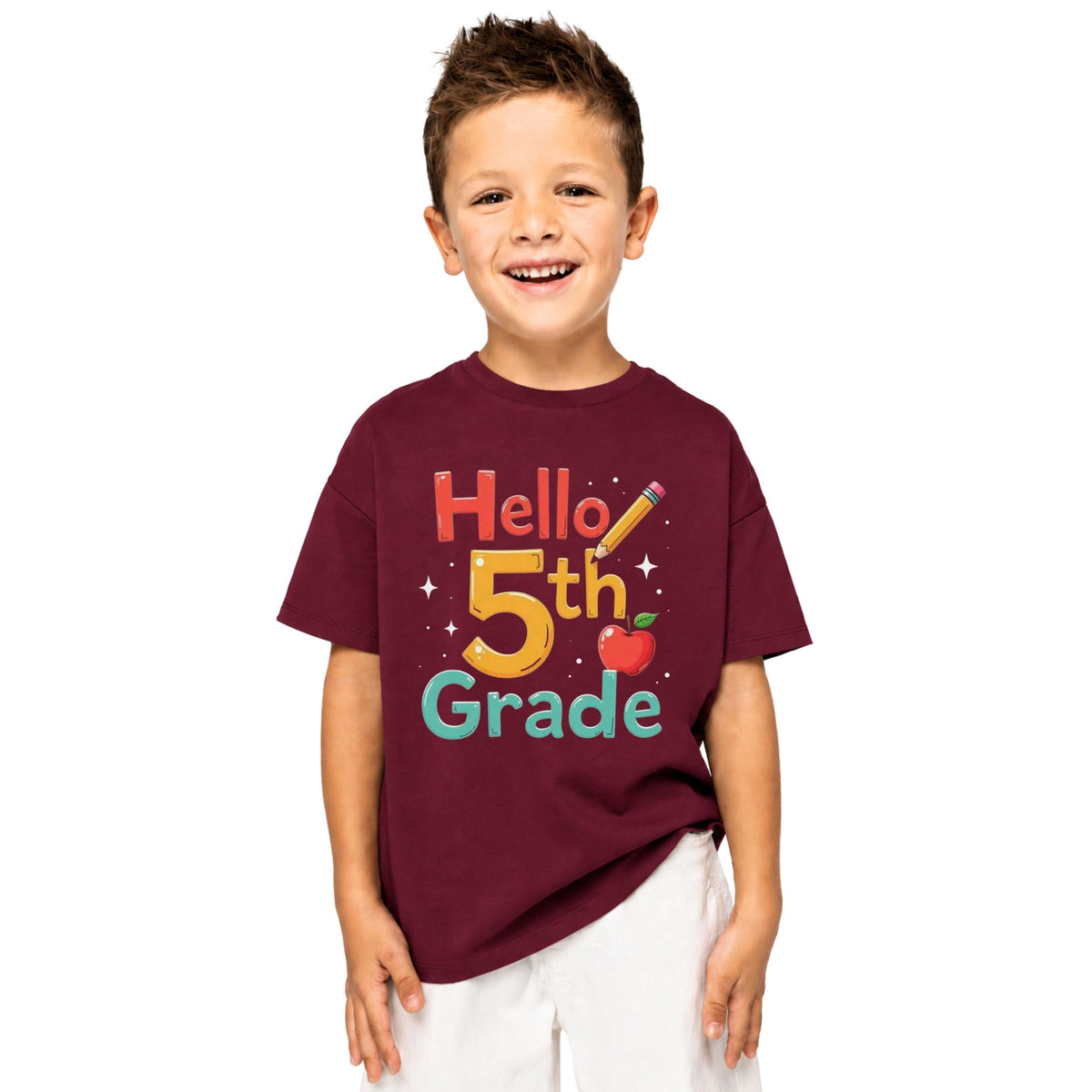 Hello 5th Grade Shirt, Back to School Kids Tee, First Day Fifth Grade Outfit