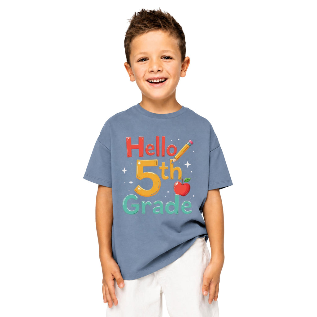 Hello 5th Grade Shirt, Back to School Kids Tee, First Day Fifth Grade Outfit
