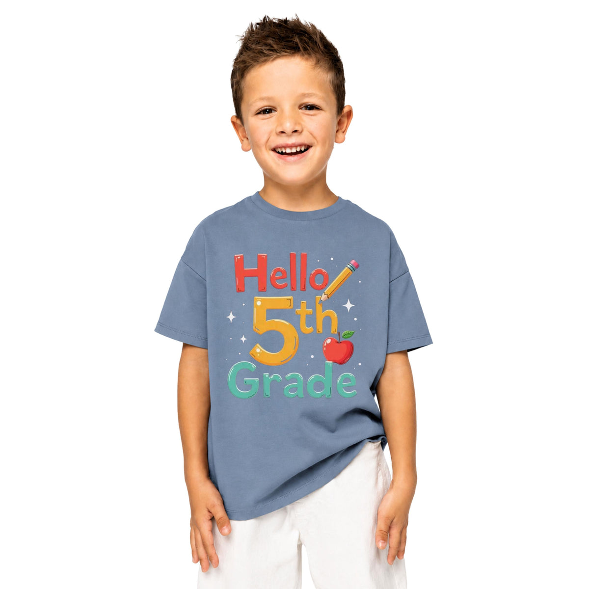 Hello 5th Grade Shirt, Back to School Kids Tee, First Day Fifth Grade Outfit