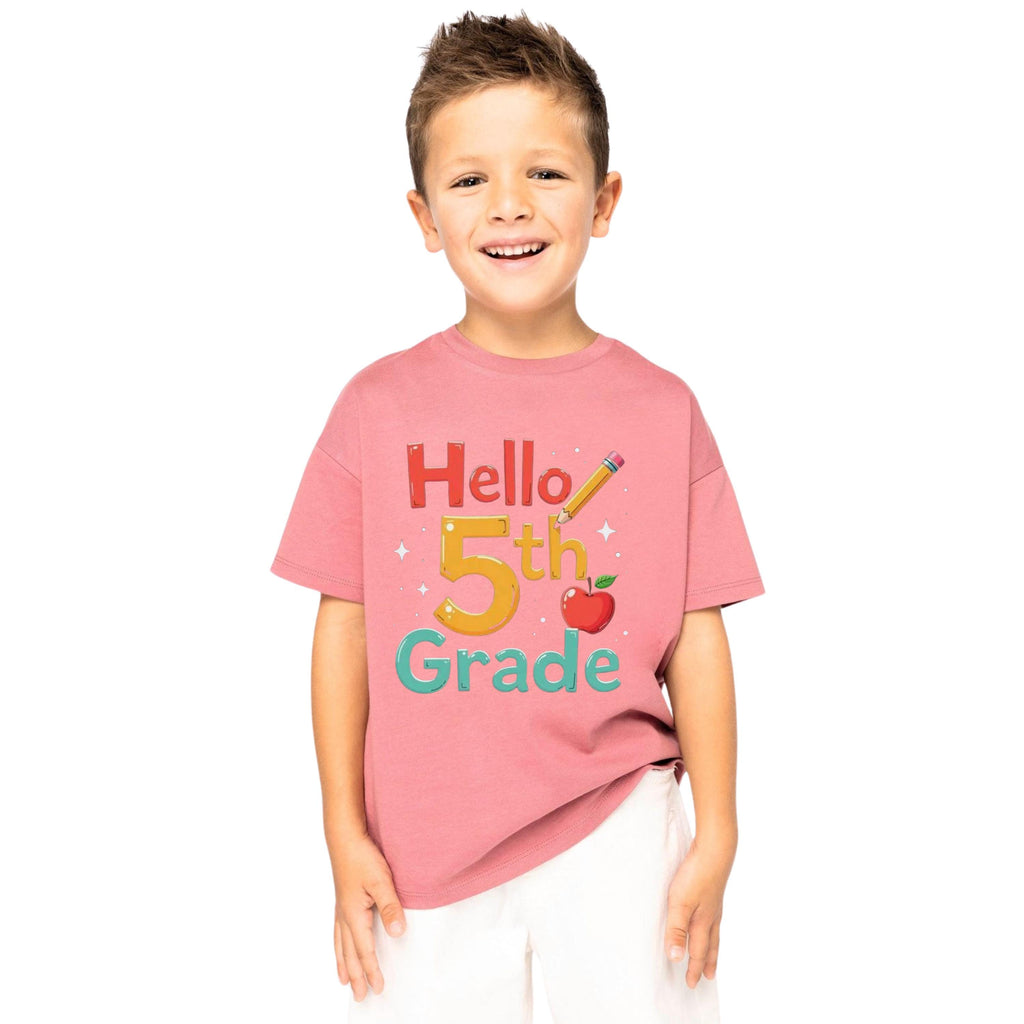 Hello 5th Grade Shirt, Back to School Kids Tee, First Day Fifth Grade Outfit