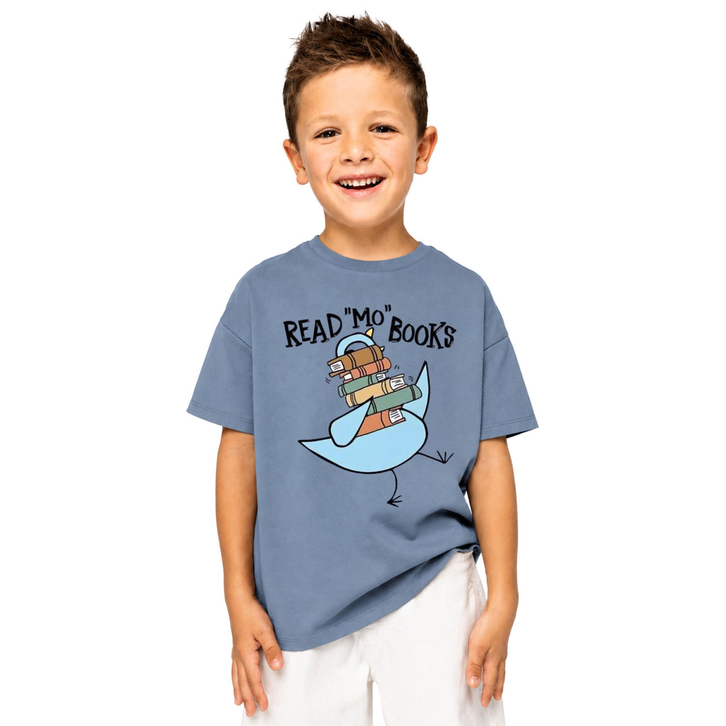 Kids Read "Mo" Books T-Shirt, Bird Graphic Tee, Bookworm Apparel