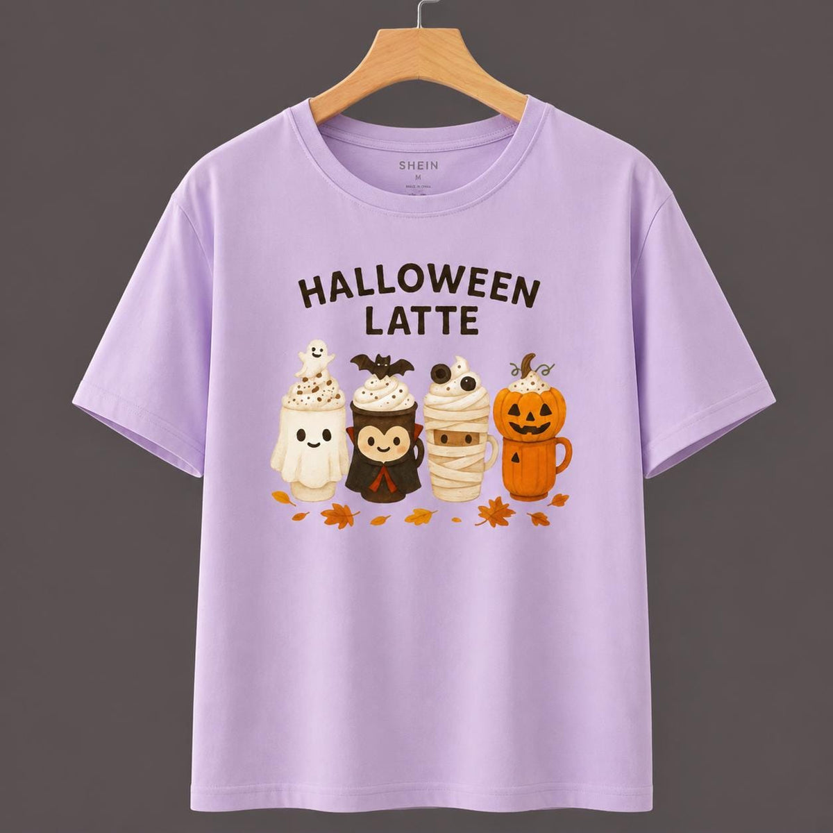 Halloween Latte T-Shirt, Spooky Coffee Graphic Tee, Fall Autumn Apparel