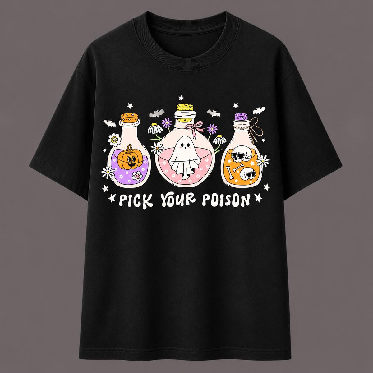 Pick Your Poison Shirt, Halloween Potion Tee, Cute Witch Shirt, Spooky Season T Shirt, Kawaii Ghost Tee, Halloween Gift