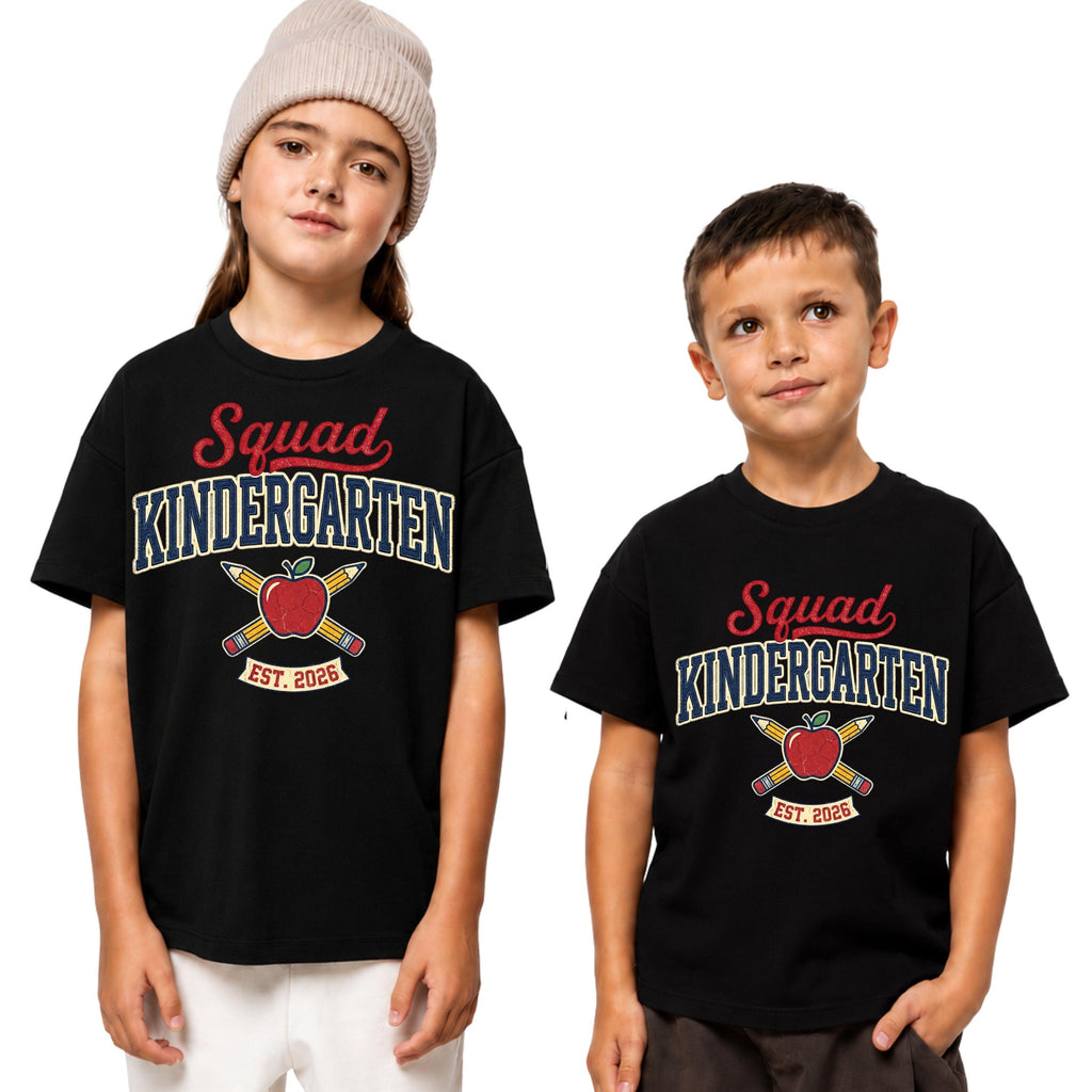 Kindergarten Squad T-Shirt, Back to School Kids Tee, First Day Outfit