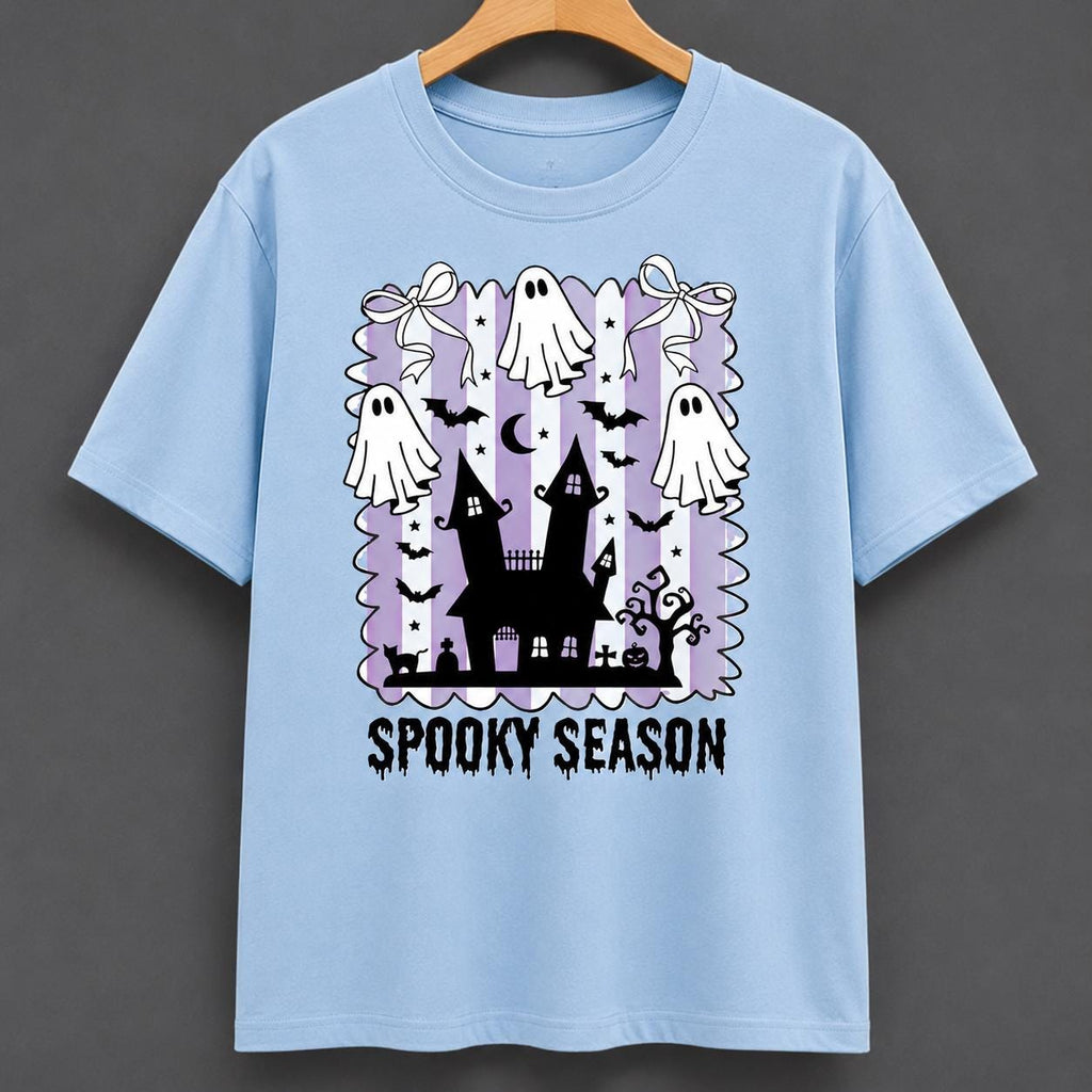 Pastel Halloween Ghost Haunted House Shirt, Spooky Season Fall Graphic Tee