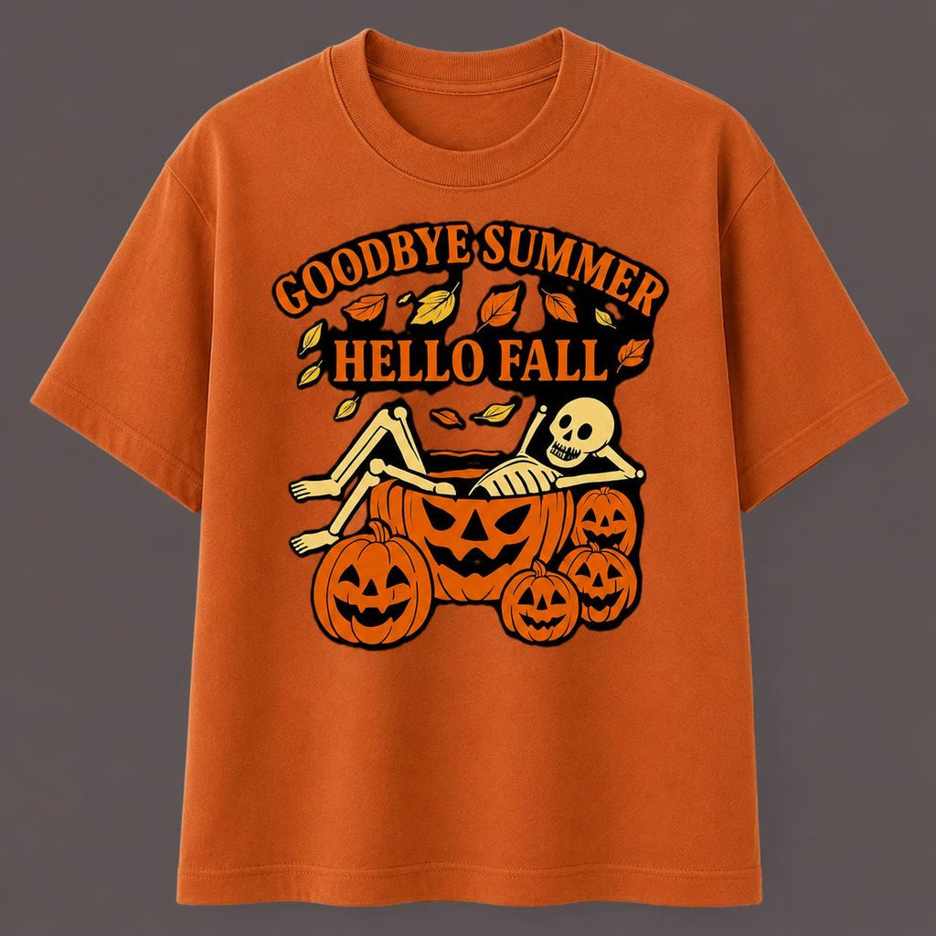 Skeleton Pumpkin Halloween Shirt, Retro Autumn Graphic Tee, Spooky Season Apparel