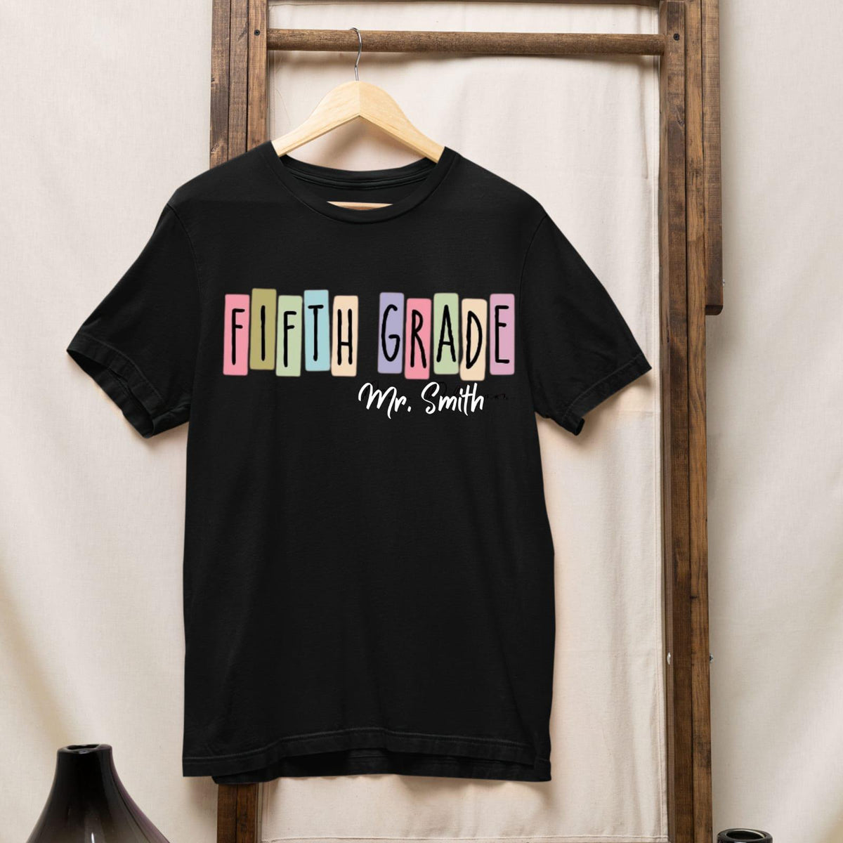 Personalized Fifth Grade Teacher Shirt, Custom Name Back to School Tee