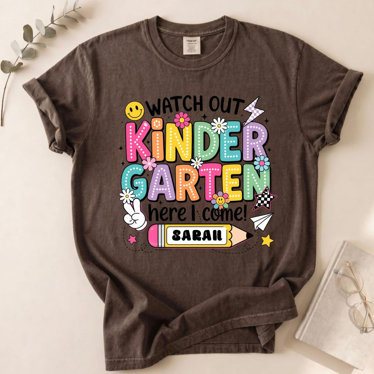 Personalized Kindergarten Shirt, First Day of School Tee, Custom Name Apparel