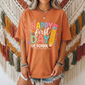 Happy First Day of School Teacher Shirt, Colorful Pencil Graphic Tee