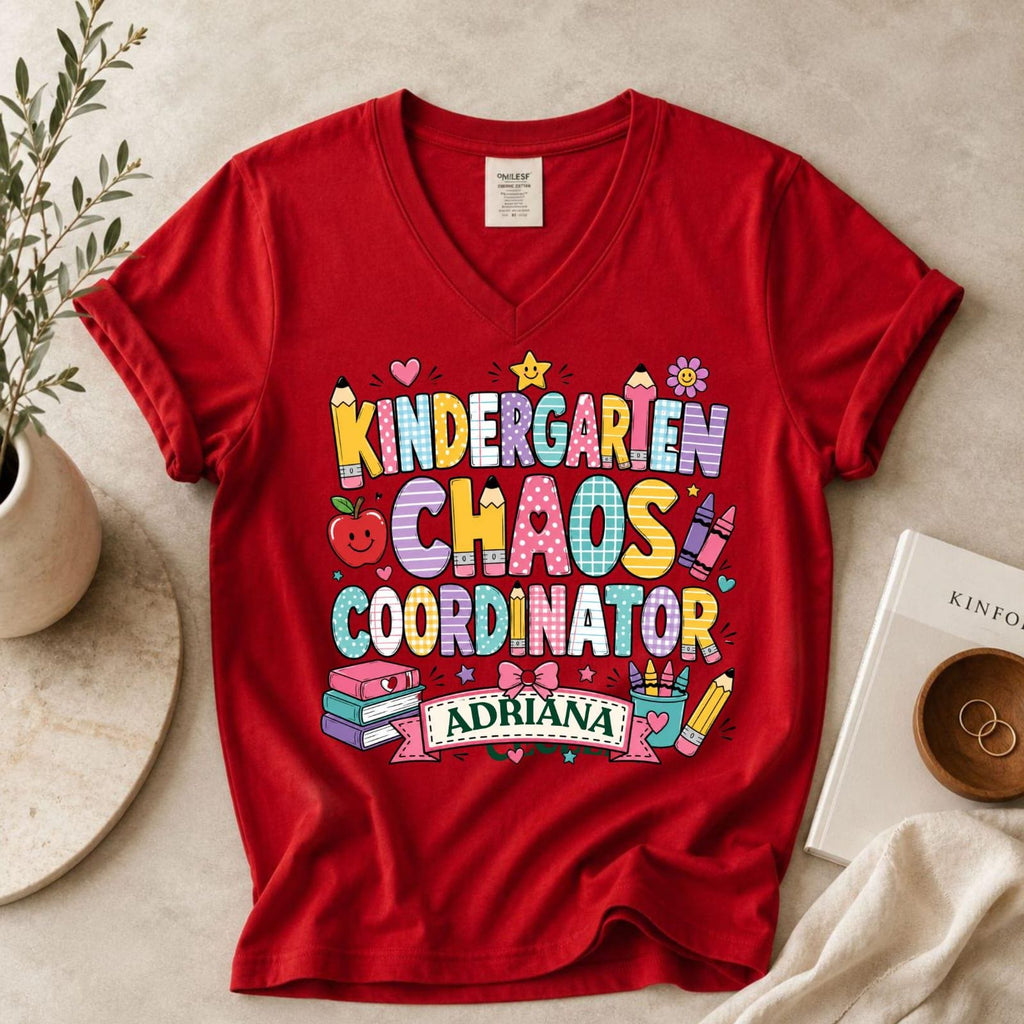 Personalized Kindergarten Teacher Shirt, Custom Back to School Tee