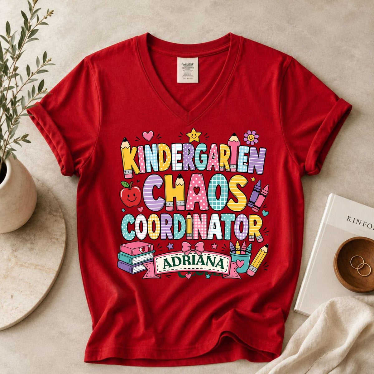 Personalized Kindergarten Teacher Shirt, Custom Back to School Tee
