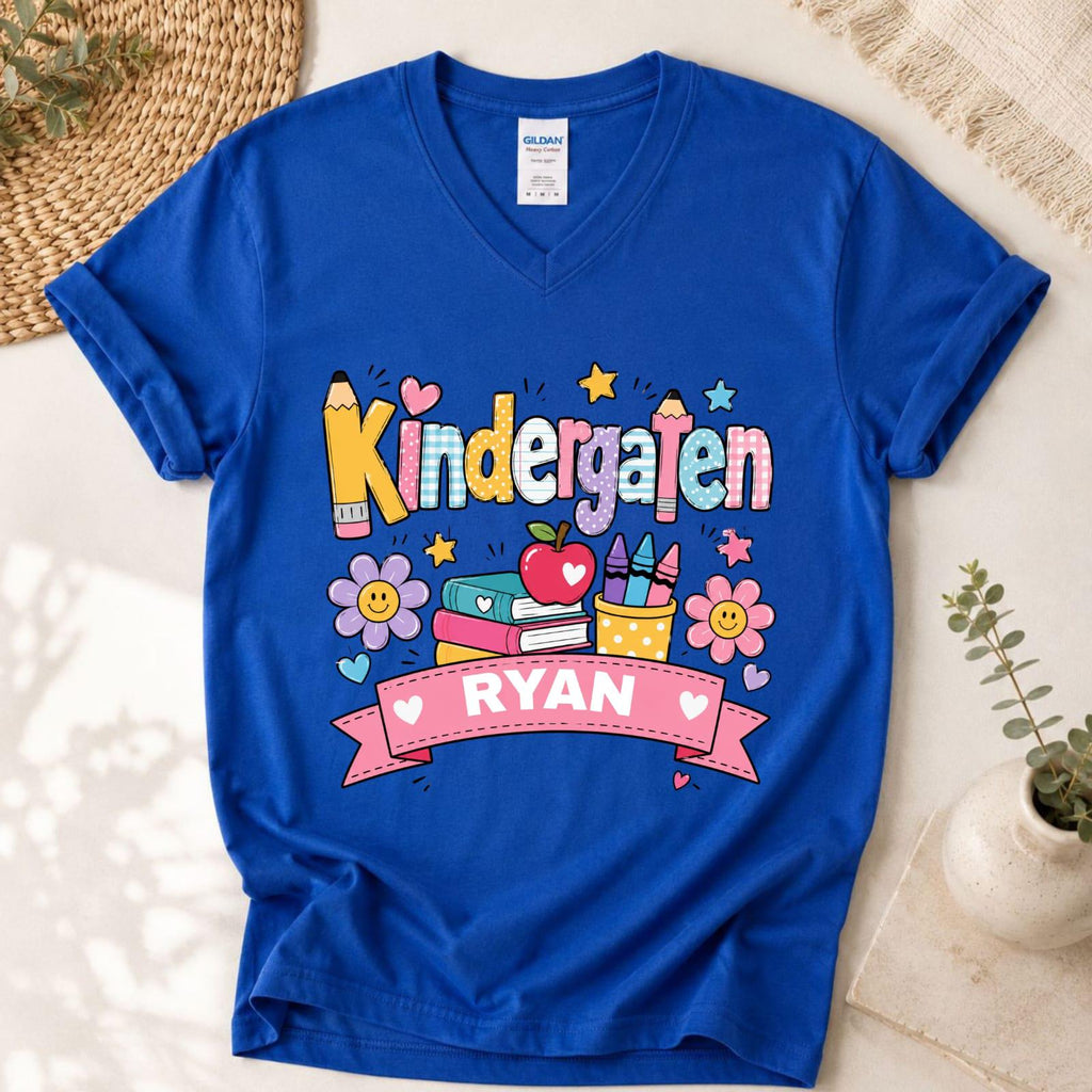 Personalized Kindergarten Teacher Shirt, Custom Back to School Tee