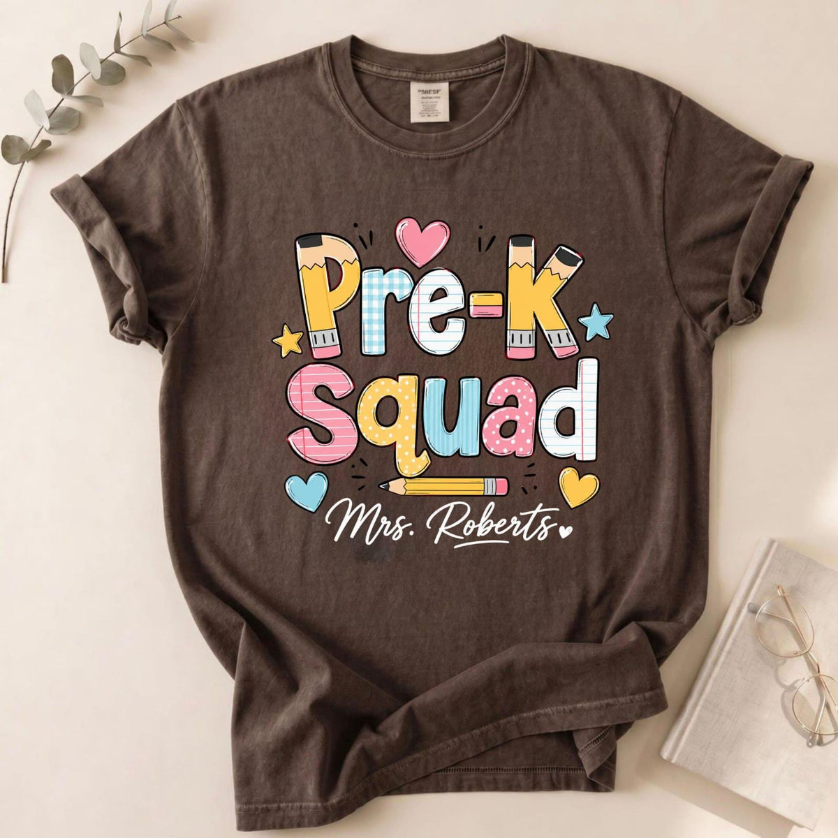 Personalized Pre-K Teacher Shirt, Custom Name School Tee, Back to School Gift