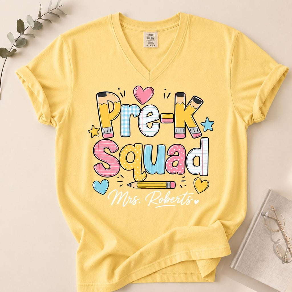 Personalized Pre-K Teacher Shirt, Custom Name School Tee, Back to School Gift