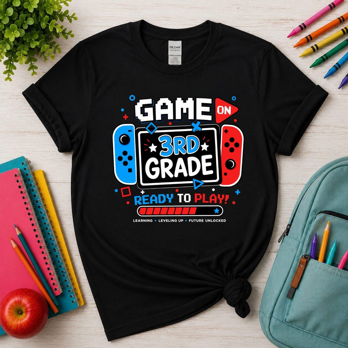 Game On 3rd Grade Gamer Shirt, Back to School Ready to Play Tee