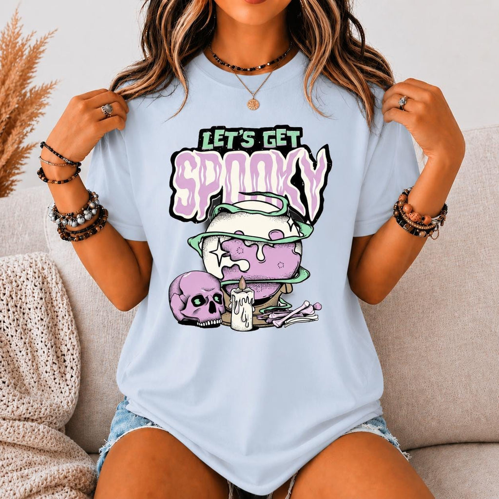 Let's Get Spooky Shirt, Pastel Goth Halloween Tee, Horror Skull Graphic T Shirt