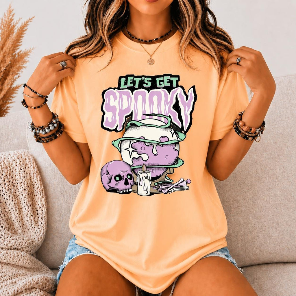 Let's Get Spooky Shirt, Pastel Goth Halloween Tee, Horror Skull Graphic T Shirt