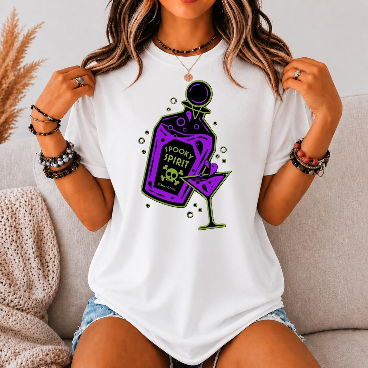 Spooky Spirit Halloween Potion Graphic Tee, Witchy T Shirt