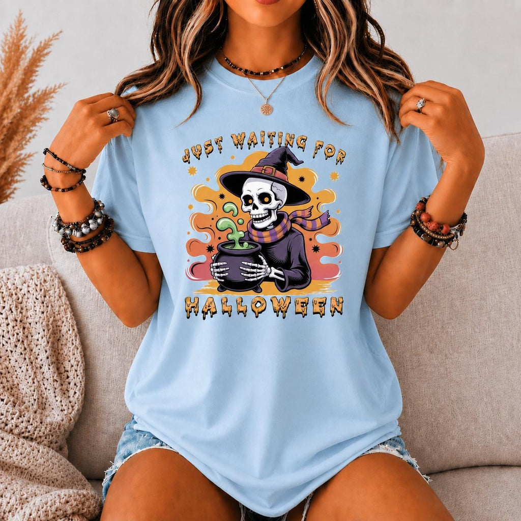Skeleton Witch Halloween Shirt, Spooky Cauldron Graphic Tee
