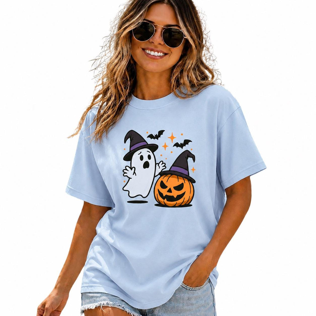 Halloween Ghost Pumpkin Shirt, Spooky Season Graphic Tee, Fall Unisex Apparel