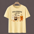 Halloween Latte T-Shirt, Spooky Coffee Graphic Tee, Fall Autumn Apparel