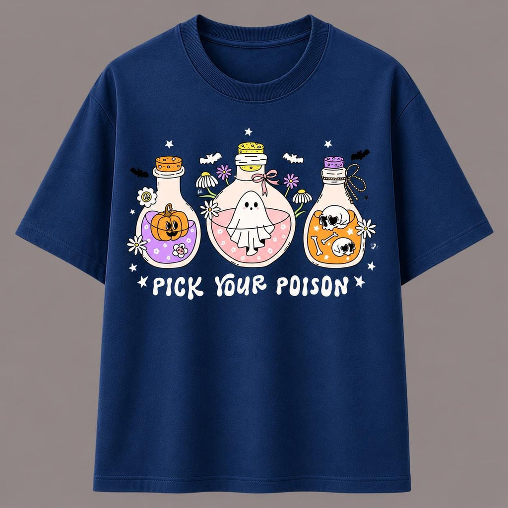 Pick Your Poison Shirt, Halloween Potion Tee, Cute Witch Shirt, Spooky Season T Shirt, Kawaii Ghost Tee, Halloween Gift