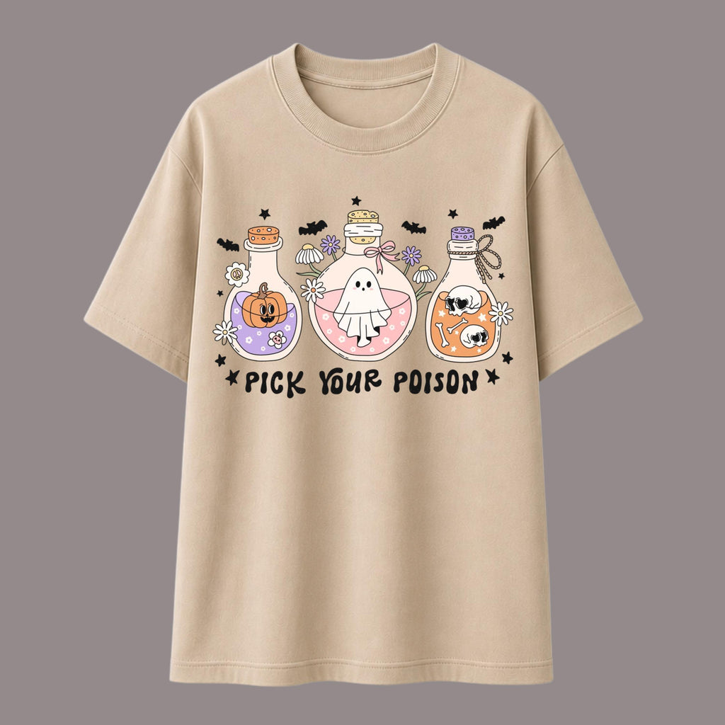 Pick Your Poison Shirt, Halloween Potion Tee, Cute Witch Shirt, Spooky Season T Shirt, Kawaii Ghost Tee, Halloween Gift