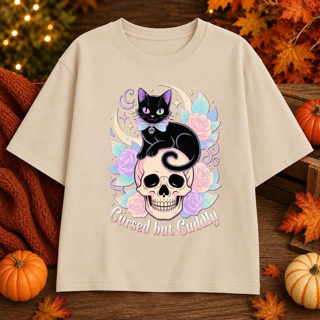 Cursed But Cuddly Shirt, Halloween costume, Halloween shirts, Graphic Tees, Spooky Season, Personalized gifts, Witchy Fall Aesthetic