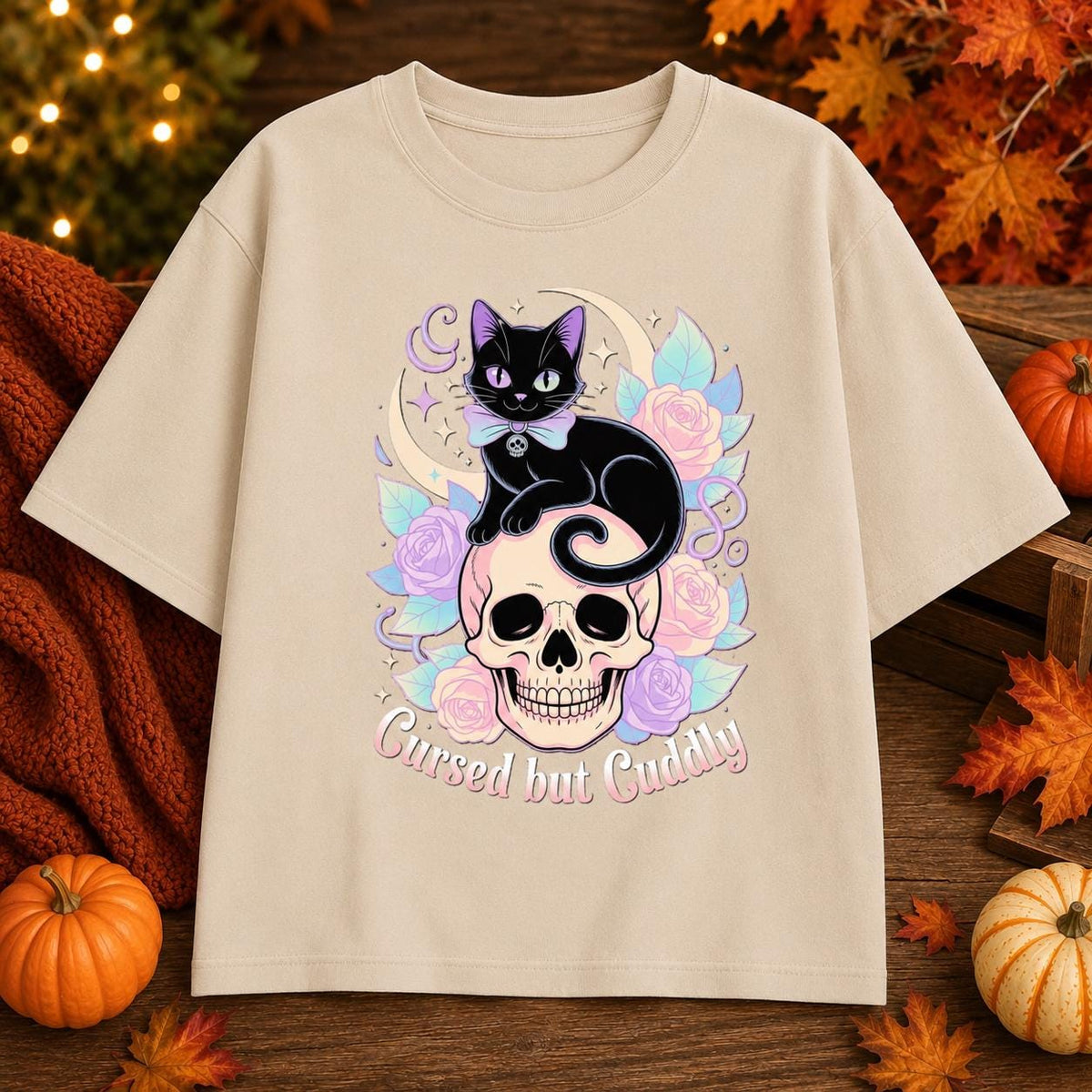 Cursed But Cuddly Shirt, Halloween costume, Halloween shirts, Graphic Tees, Spooky Season, Personalized gifts, Witchy Fall Aesthetic