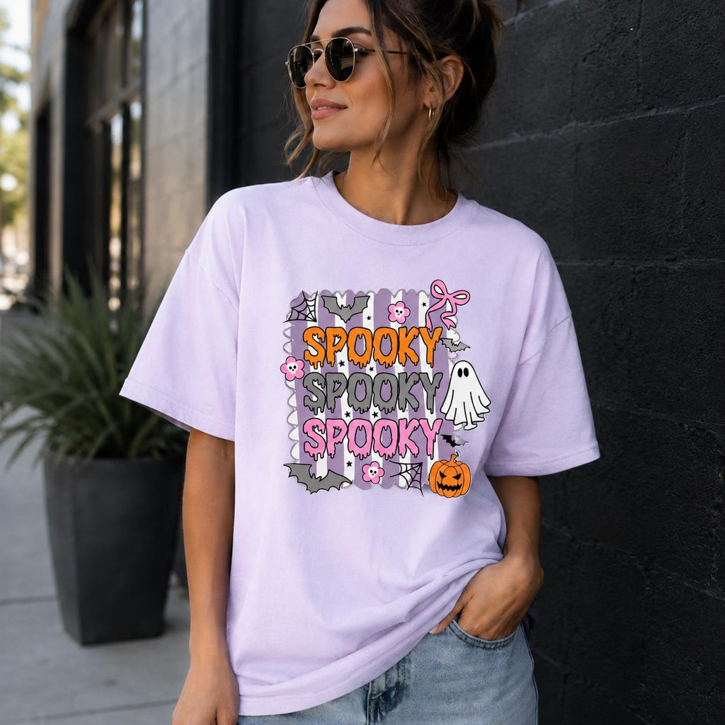 Pastel Spooky Ghost Pumpkin Halloween T-Shirt, Kawaii Fall Graphic Tee