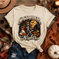 October Nights Halloween Shirt, Vintage Skeleton Ghost Pumpkin Tee (DTF Print)