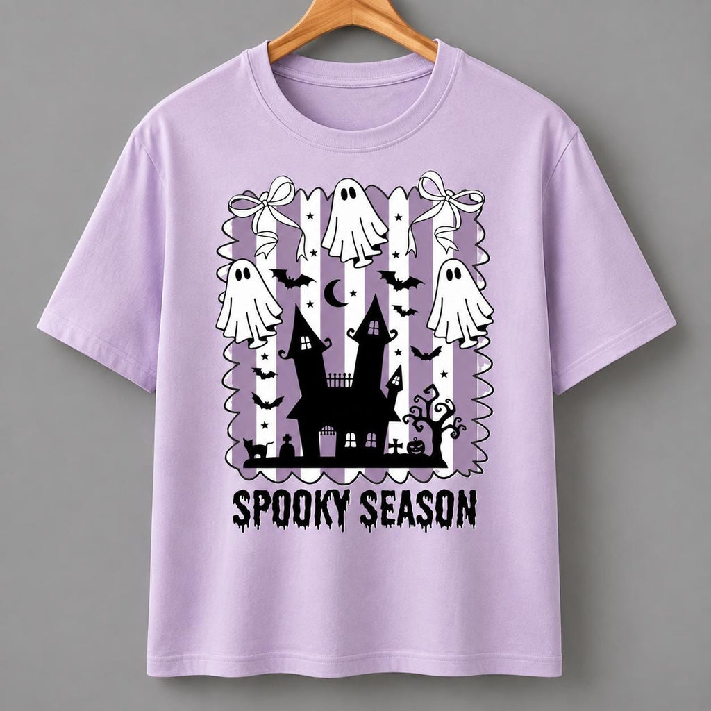 Pastel Halloween Ghost Haunted House Shirt, Spooky Season Fall Graphic Tee