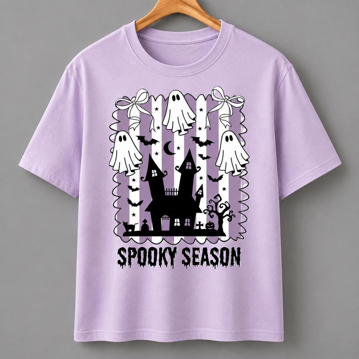 Pastel Halloween Ghost Haunted House Shirt, Spooky Season Fall Graphic Tee