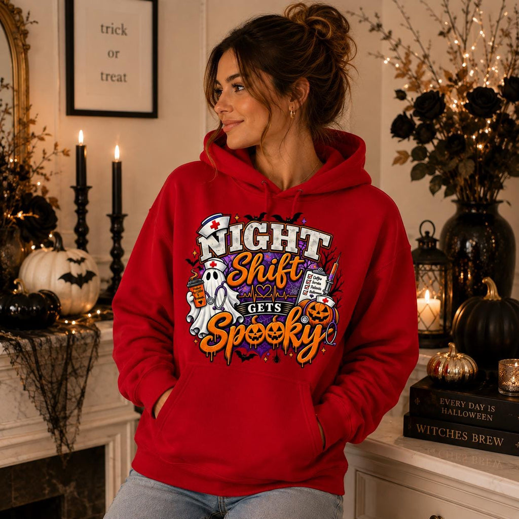 Halloween Nurse Sweatshirt, Night Shift Spooky RN Pullover