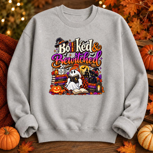 Bookish Halloween Sweatshirt, Ghost Reading Books, Spooky Season Pullover