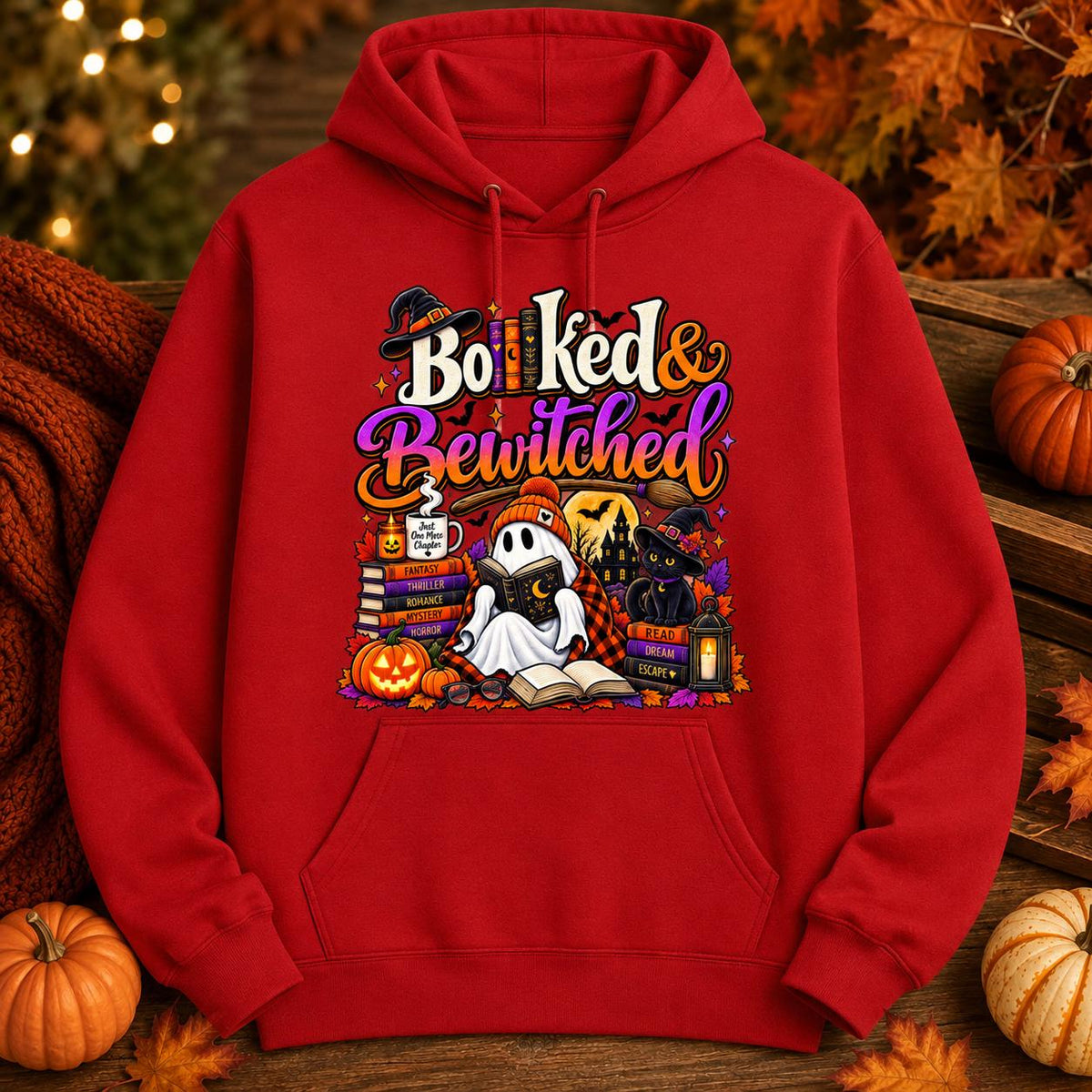 Bookish Halloween Sweatshirt, Ghost Reading Books, Spooky Season Pullover
