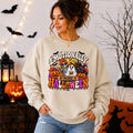 Emotionally Attached To Halloween Sweatshirt, Spooky Season Ghost Skeleton Shirt, Black Cat Pumpkin Graphic
