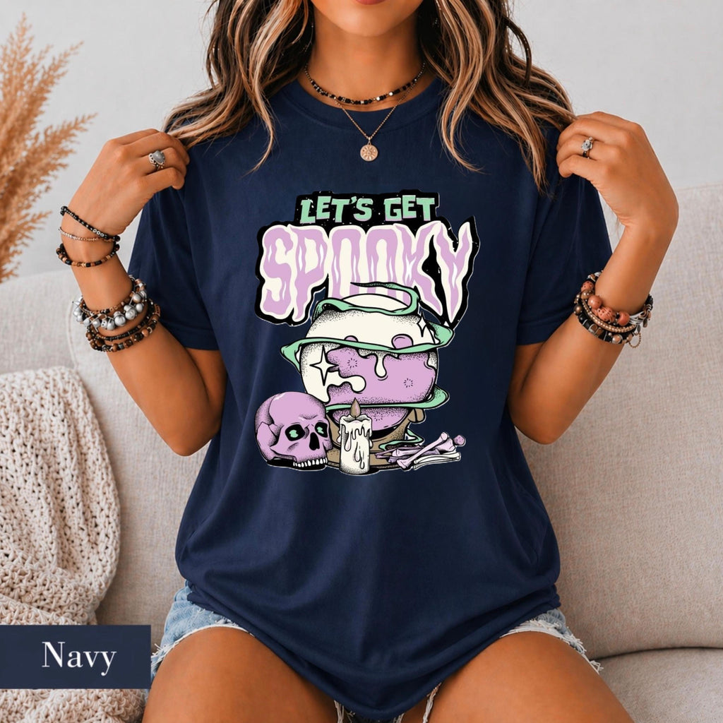 Let's Get Spooky Shirt, Pastel Goth Halloween Tee, Horror Skull Graphic T Shirt