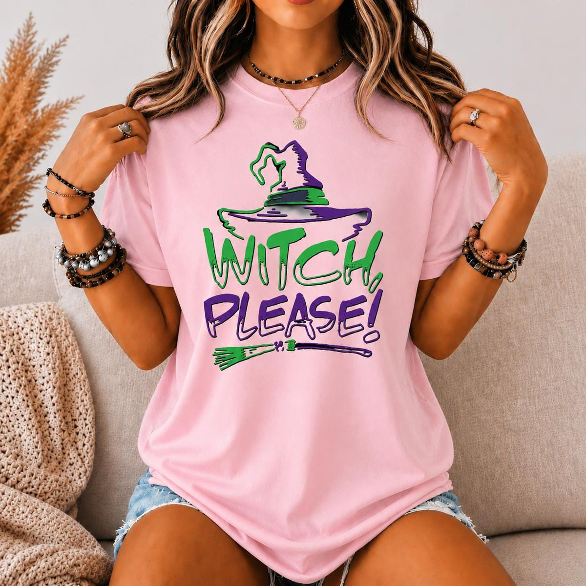 Witch Please Halloween Graphic Tee, Witchcore Spooky Season Shirt
