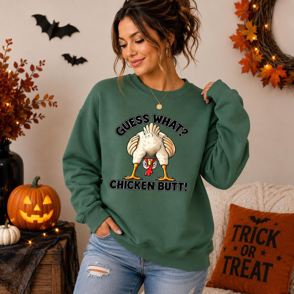 Funny Chicken Butt Hoodie, Farm Humor Pullover, Chicken Lover Gift