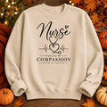 Nurse Fueled by Compassion Hoodie, Stethoscope Heart Design, Healthcare Worker Gift