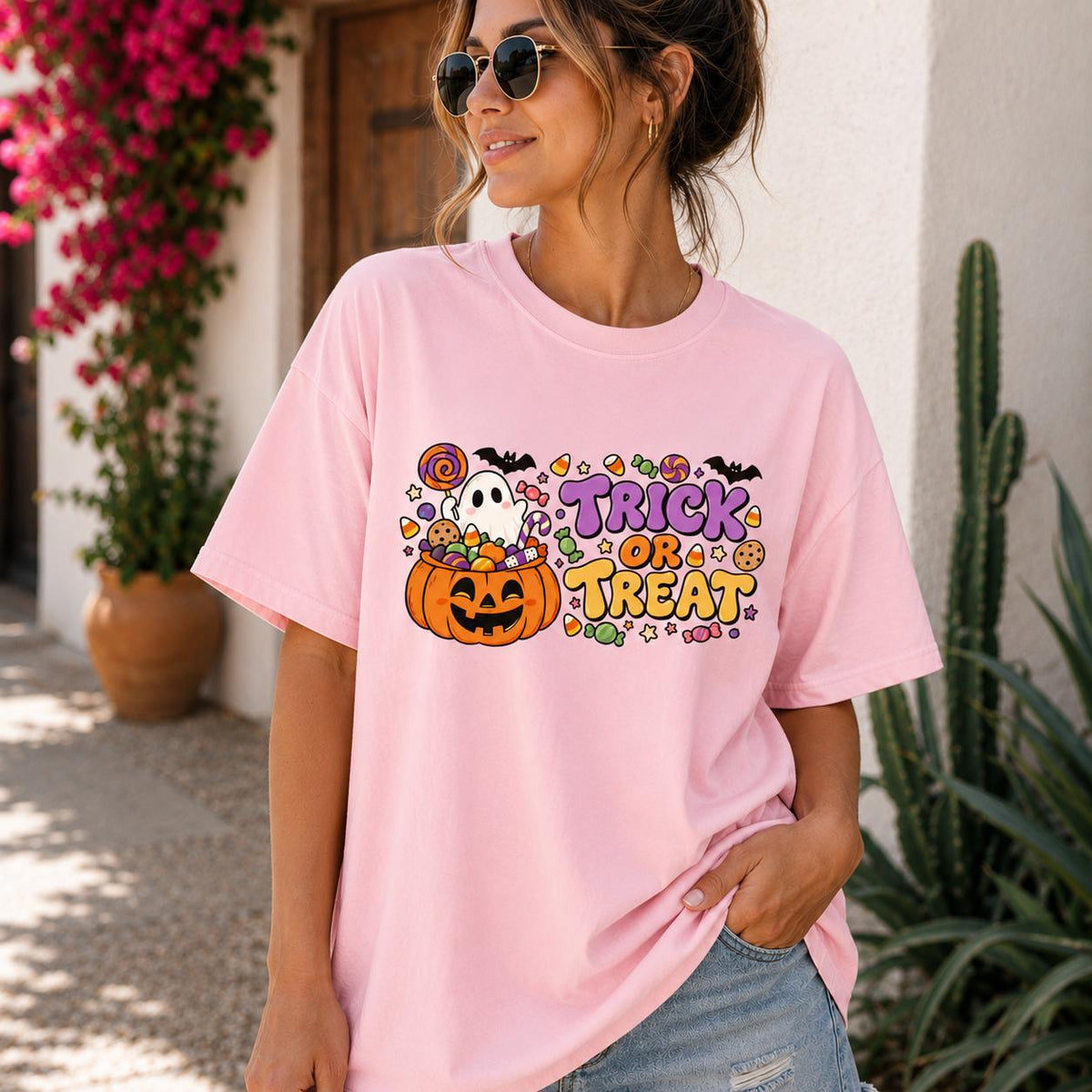 Kids Halloween Pumpkin Candy Shirt, Spooky Season Trick or Treat Tee