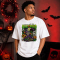 Skeleton Pumpkin Haunted House Halloween Shirt, Retro Horror Graphic Tee (Unisex)