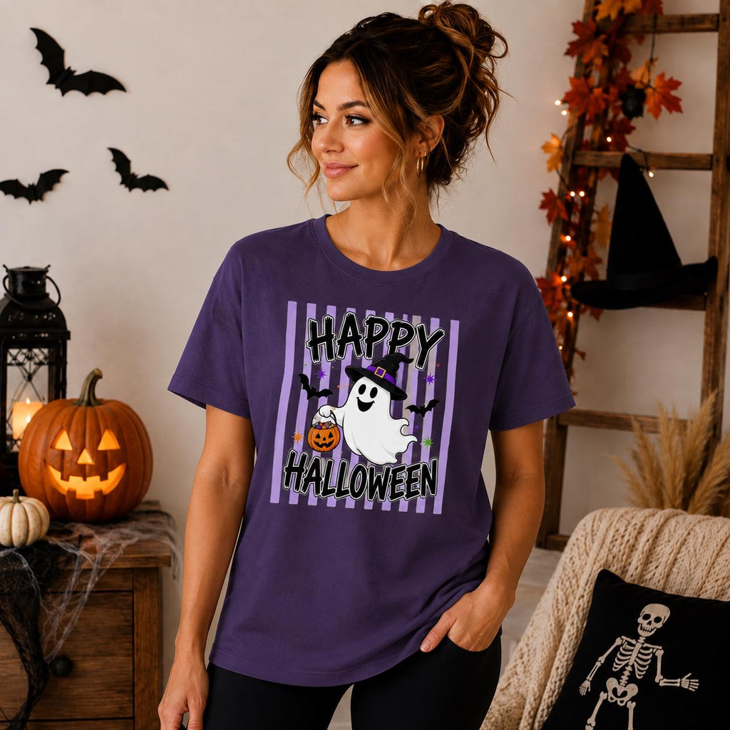 Happy Halloween Ghost Shirt, Pastel Spooky Season Graphic Tee
