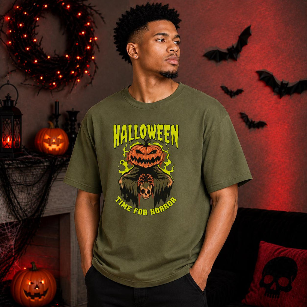 Vintage Halloween Horror Tee, Jack O Lantern Pumpkin Design, Spooky Season Gift