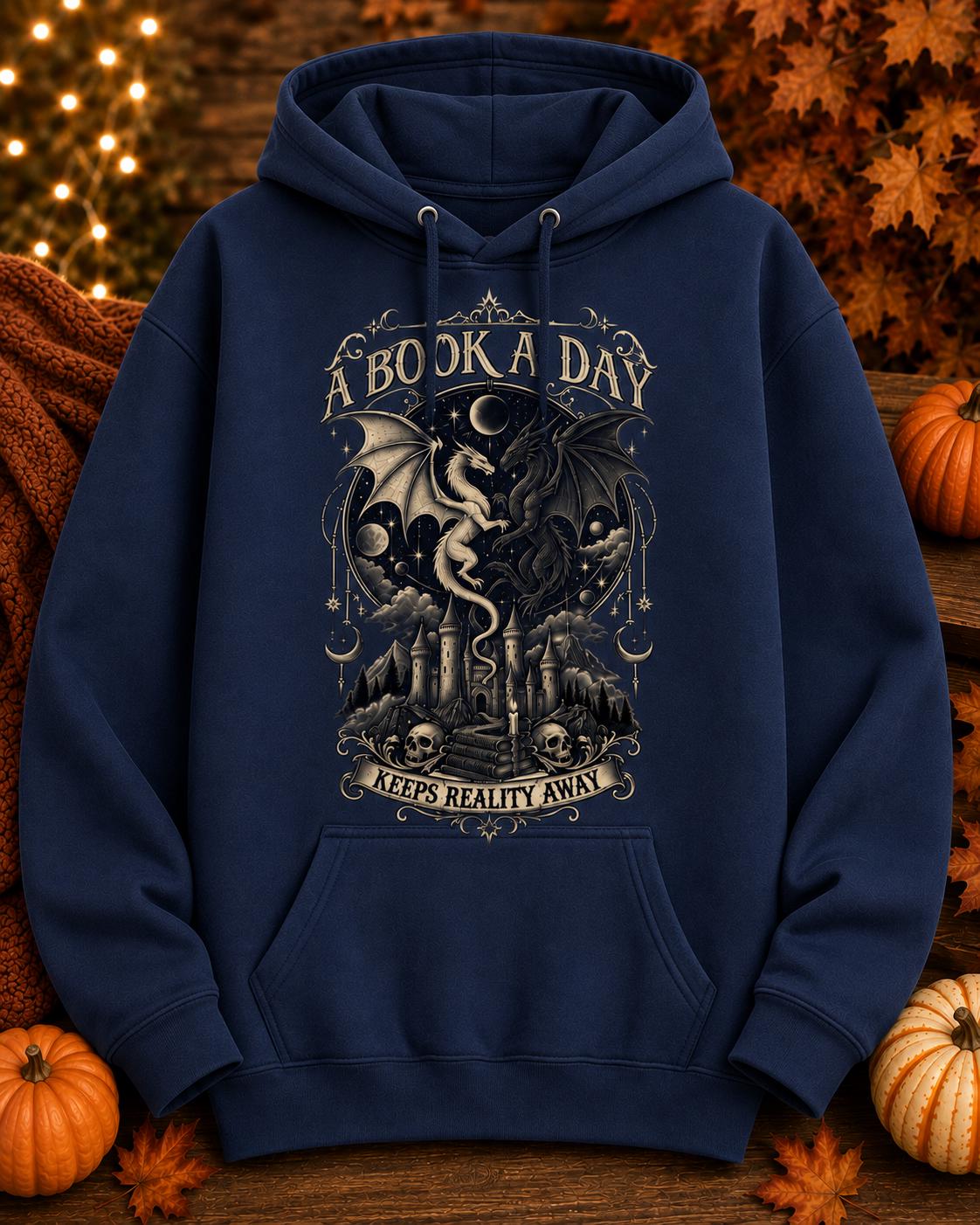 Dragon Bookish Sweatshirt, Gothic Fantasy Pullover, Dark Academia Streetwear