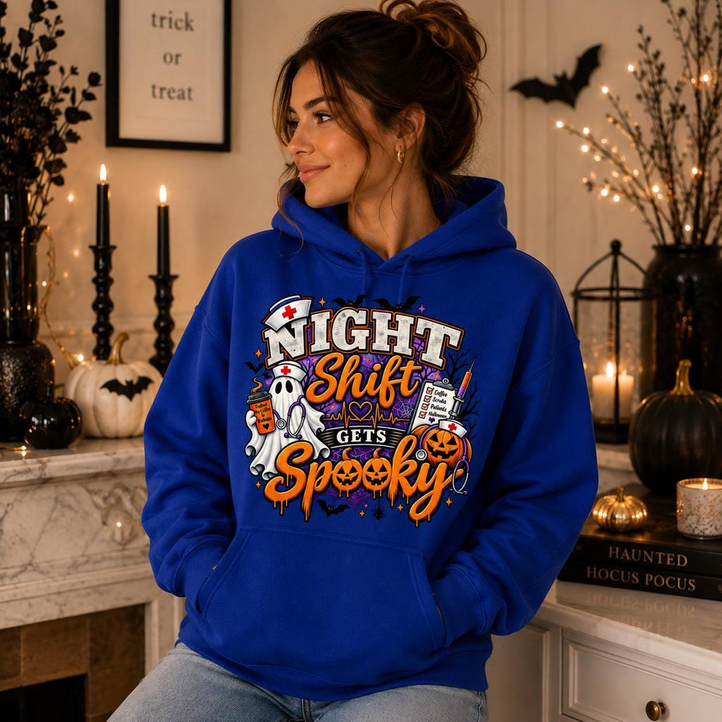 Halloween Nurse Sweatshirt, Night Shift Spooky RN Pullover