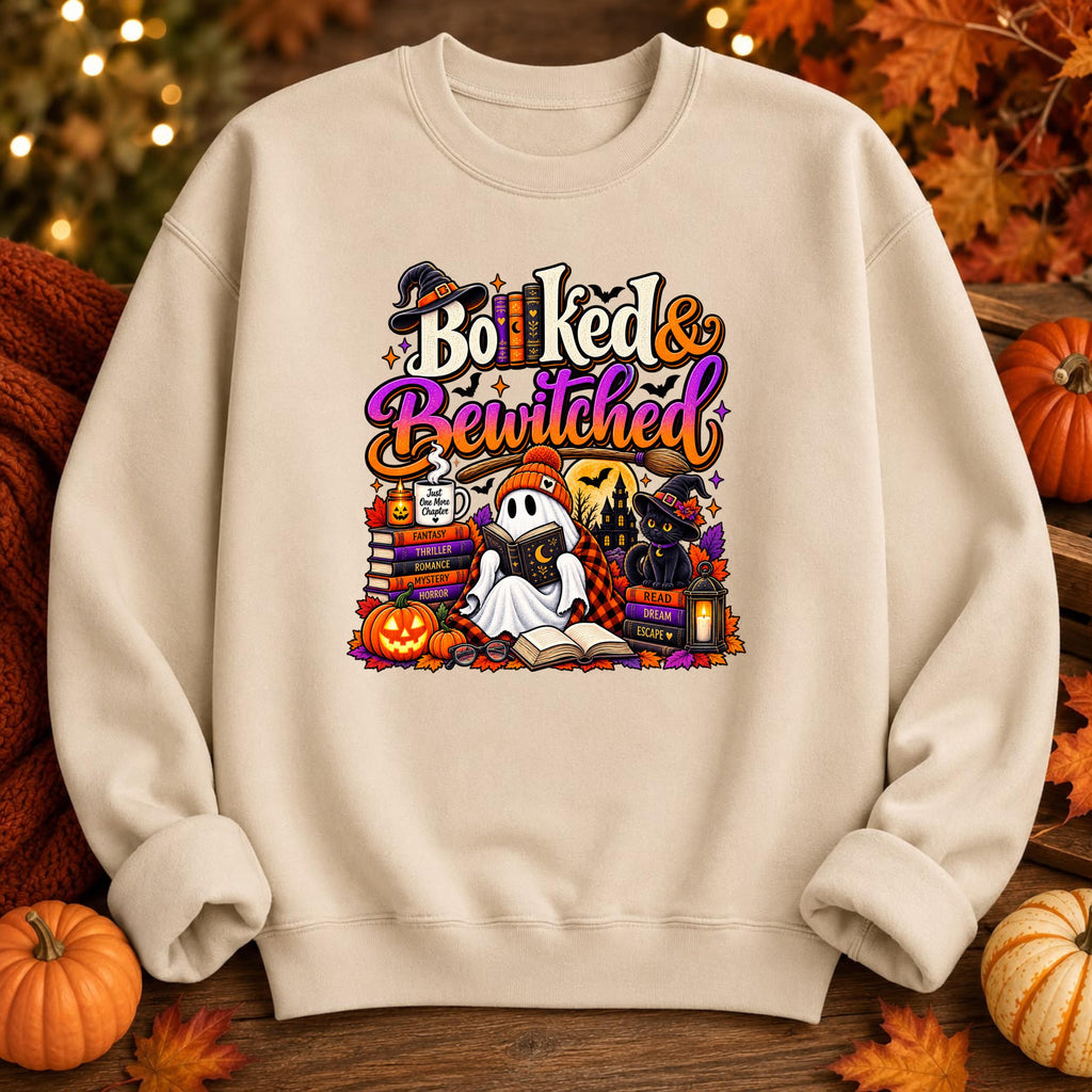 Bookish Halloween Sweatshirt, Ghost Reading Books, Spooky Season Pullover
